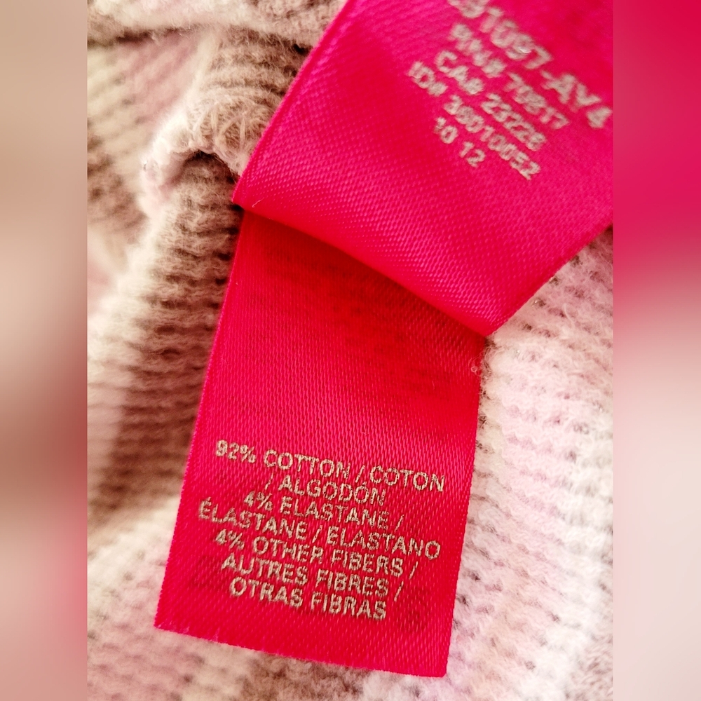 Victoria's Secret Thermal Stretch Cotton Striped Pink/Gray Women's Pajama Set L - Picture 9 of 16